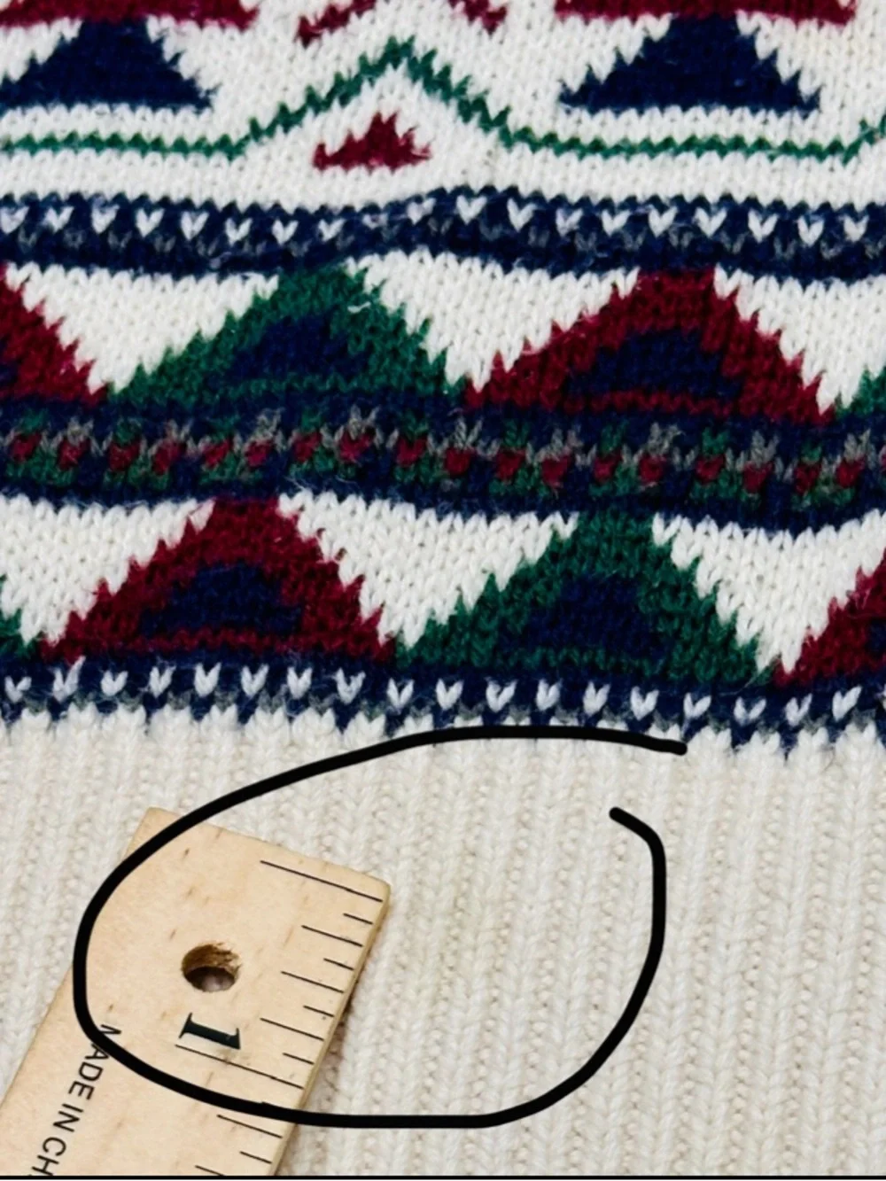 PacSun Men's Cream Fair Isle Crewneck Sweater Aztec design size Large (E43)